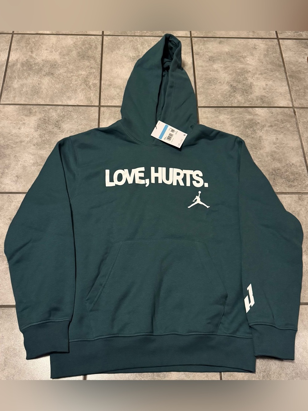 Jordan Jalen Hurts Love Hurts Hoodie Sport Teal Size Medium NWT
